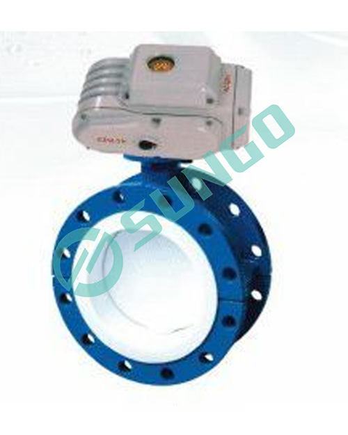 D941F series fluorine-lined electric butterfly valve